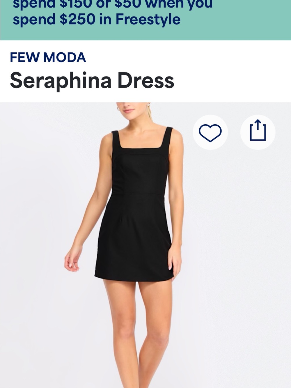 Stitch fix Women's Few Moda Black Mini Dress Size L